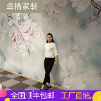 3D玉兰花背景墙墙纸5D立体电视背景墙壁画墙布沙卧室墙纸玉兰花壹德壹