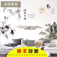 古典山水墙中国风墙纸壁画客厅沙电视背景墙中式影视墙布置壹德壹