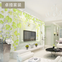 定制 中式无纺布墙纸客厅卧室无缝3d壁画 电视背景墙壁纸清新树藤壹德壹