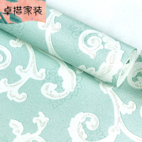 现代简约欧式3d无纺布墙纸温馨卧室客厅电视背景墙环保壁纸文艺蓝68096仅墙纸壹德壹