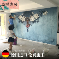 北欧壁画影视墙纸无纺布无缝定制壁画客厅卧室电视背景墙壁纸温馨8D水晶雕刻凹凸壁画墙纸+胶水壹德壹