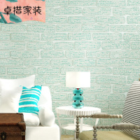 3D浮雕砖纹壁纸地中海风情无纺布墙纸卧室客厅餐厅服装店壁纸暖黄色仅墙纸壹德壹
