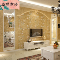 复古田园无纺布墙纸美式乡村温馨简约卧室客厅AB版壁纸蓝绿色[A版]仅墙纸壹德壹