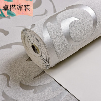 欧式3d立体浮雕无纺布墙纸现代简约客厅餐厅卧室电视墙背景墙壁纸77013银灰色仅墙纸壹德壹
