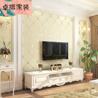 欧式菱形鹿皮绒软包无纺布墙纸客厅餐厅卧室3d电视背景墙壁纸升级加厚款米黄色仅墙纸壹德壹