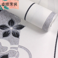 客厅电视背景墙纸现代简约黑白大花无纺布壁纸3D家装竖纹素色黑白色68053仅墙纸壹德壹