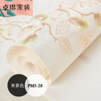 田园无缝墙布客厅卧室刺绣壁布财树温馨满铺电视背景墙壹德壹