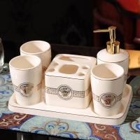 欧式陶瓷卫浴五件套卫生间用品创意情侣浴室洗漱套装刷牙杯漱口杯壹德壹
