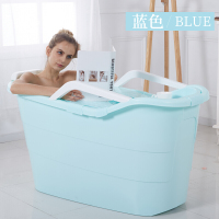 洗澡桶加厚塑料家用全身浴桶儿童泡澡桶大号浴盆浴缸有盖1.22米加厚款蓝色身高195以内适用/身高16壹德壹