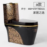 家用豪华个性马桶抽水座便彩色黑金色电镀地排墙排欧式超漩坐便器壹德壹