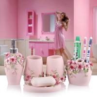 现代树脂卫浴五件套新婚套装欧式浴室用品创意牙具洗漱套件漱口杯壹德壹