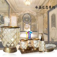 欧式洗漱套装浴室创意田园卫浴五件套卫生间新婚庆用品漱口杯套件壹德壹