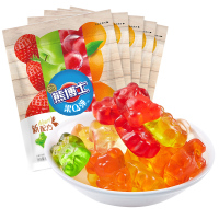 [满199减200]徐福记熊博士橡皮糖水果软糖综合果味60g 儿童小零食糖果