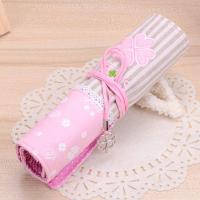 韩国时尚卷帘笔袋帆布笔帘 学生铅笔文具盒布艺清新复古男女生多色多款多功能生活日用收纳用品时尚创意简约收纳包