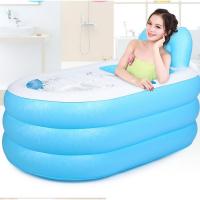 纯色防滑纹路充气浴缸加厚成人浴盆折叠浴桶塑料泡澡桶沐浴桶洗澡桶家用现代时尚家居生活日用创意沐浴桶