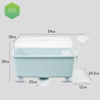 [赠送边架 ]简约厨房放碗柜塑料带盖沥水碗架装碗筷收纳箱放餐具碗筷收纳盒置物架纯色现代家居家用生活日用