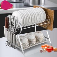 厨房置物架碗架沥水架厨具用品放碗碟架子碗柜餐具碗筷收纳盒2层储物架生活日用家居家装建材及五金家装主材厨卫五金挂件卫浴置物
