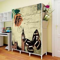 简约现代新款韩式简易布艺衣柜钢管加粗加固衣橱 现代简约折叠衣柜经济型框架结构拆装家居家用卡通衣物收纳衣柜