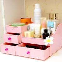 纯色时尚简约抽屉式化妆品收纳盒大号创意护肤桌面收纳盒塑料收纳箱口红收纳盒子生活日用家用收纳用品收纳盒