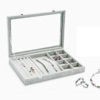 首饰收纳盒珠宝手镯项链耳钉耳环展示盒戒指饰品带盖珠宝箱时尚百搭纯色可视饰品收纳盒子生活日用收纳用品收纳