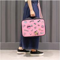 出差短途旅行包男小手提旅行袋斜跨女大容量行李收纳包可挂行李箱时尚创意卡通可爱携式拉链设计生活日用收纳用品收纳包