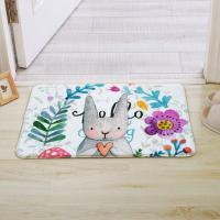 可爱兔子卡通儿童地垫垫进入户厅厨房浴室防滑垫子吸水脚韩式现代简约生活日用家居家用机器织造地垫