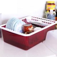 碗柜塑料厨房置物架带盖晾碗架沥水架滴水碗碟盘餐具收纳盒储物架餐具收纳盒多功能收纳碗盘生活日用收纳用品收纳盒