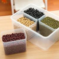 厨房分格保鲜盒五谷杂粮储藏盒干货分隔食物收纳盒大容量多功能生活日用收纳用品时尚创意简约收纳盒杂物收纳盒子