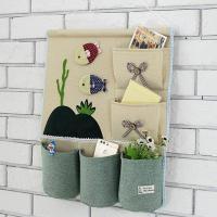 布艺收纳挂袋墙挂式墙壁上面后多层悬挂式衣柜衣橱冰箱寝室宿舍多功能生活日用收纳用品时尚创意简约收纳袋