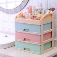 特大号抽屉式透明化妆品收纳盒塑料桌面整理盒梳妆台护肤品置物架纯色时尚创意浴室客厅卧室收纳化妆品收纳盒子