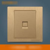 开关插座 香槟金面板网络网线插座面板拉丝开关 电脑插座家装建材及五金电子电工插座电脑插座