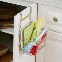 304不锈钢厨柜挂式置物架调味架置物篮收纳架免钉后整理架 适合2.5CM以内柜