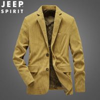 JEEP/吉普西装2020春季时尚休闲宽松大码灯芯绒休闲男外套JC2105