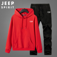 JEEP吉普中青年运动套装男春秋长袖T恤运动装休闲装男卫衣TT7505