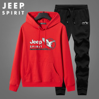 JEEP吉普运动套装男春秋连帽卫衣长裤运动装休闲两件套TT6837