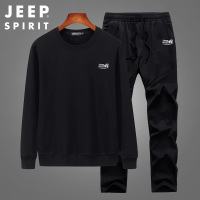 JEEP吉普运动套装男纯棉春季圆领休闲运动装运动服卫衣套装TT7517
