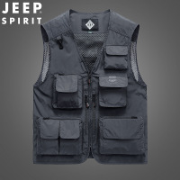 JEEP吉普春季户外马甲钓鱼背心男士坎肩多口袋工装休闲外套JC3009