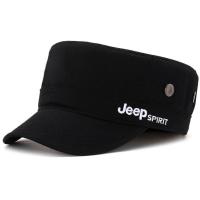 正品JEEP速干平顶帽子男休闲户外旅游帽子男绣鸭舌帽男军帽CA0201