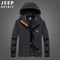 吉普jeep春秋季款夹克2020新款男可脱帽外套户外休闲网眼上衣JC3015