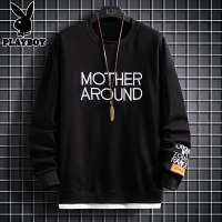 花花公子潮流印花卫衣男士2021新款宽松套头衫春季休闲圆领上衣服