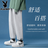 花花公子新款休闲裤男潮牌宽松束脚裤子2021春季港风潮流韩版卫裤