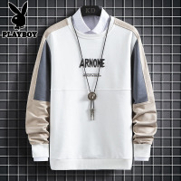 花花公子2021春季新款休闲ins圆领长袖卫衣男士宽松韩版潮流上衣