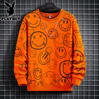 花花公子潮牌卫衣男ins 潮流时尚个性笑脸帅气宽松休闲圆领上衣