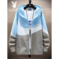 花花公子2021夏季夹克男韩版潮流薄款工装外套学生透气连帽潮牌