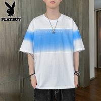 花花公子夏季T恤男潮流潮牌ins港风休闲纯棉衣服宽松印花百搭体恤