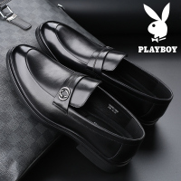 花花公子皮鞋男夏季休闲皮鞋男士正装商务套脚皮鞋韩版潮透气男鞋