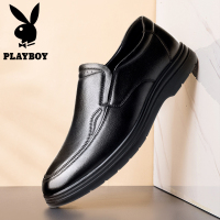 花花公子休闲皮鞋男夏季透气真皮套脚男鞋春秋男士软底一脚蹬鞋子