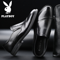 花花公子夏季商务正装皮鞋男三接头男鞋英伦真皮男士休闲套脚潮鞋