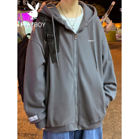 花花公子炸街连帽卫衣oversize男生大码宽松开衫韩版休闲外套小众