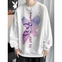 花花公子涂鸦卫衣男士潮牌秋季2021新款宽松慵懒圆领百搭休闲上衣